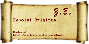 Zabolai Brigitta névjegykártya